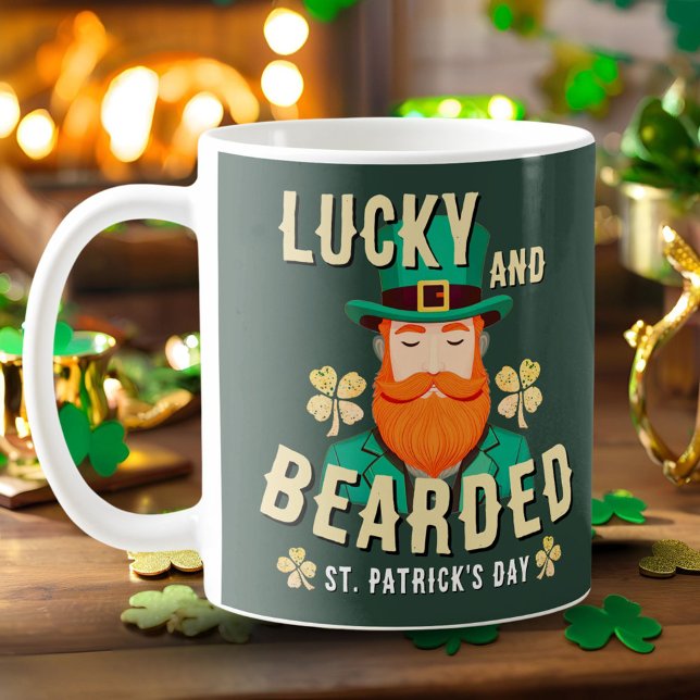 Mug Fête de la Saint-Patrick Lucky et intrigué Leprech (Créateur téléchargé)