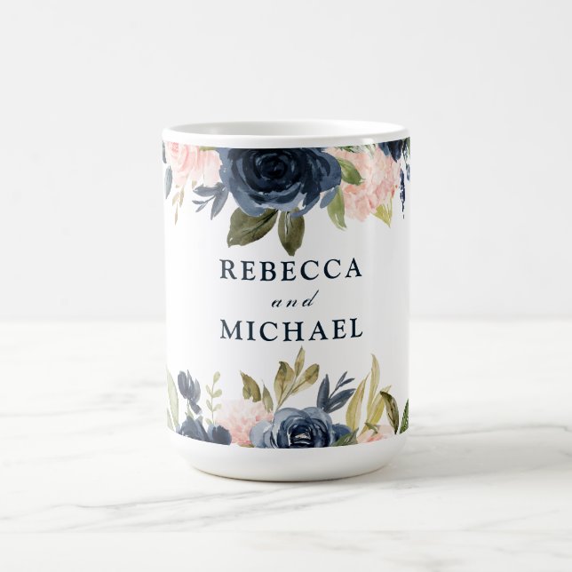 Mug Fête de l'engagement des Mariages floral blanc et  (Centre)
