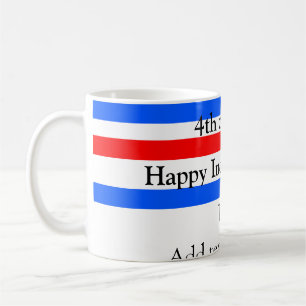 Mug Fête de l'indépendance des bandes bleues rouges 4