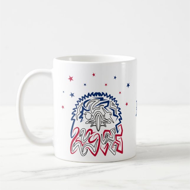 Mug Fête de l'Indépendance Étoiles d'aigle américain (Gauche)