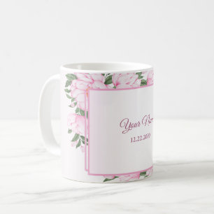 Mug Fête de mariage élégante aux feuilles vertes flora