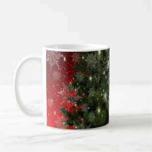 Mug Fête de Noël Arbre vert Rouge Argent Flèches