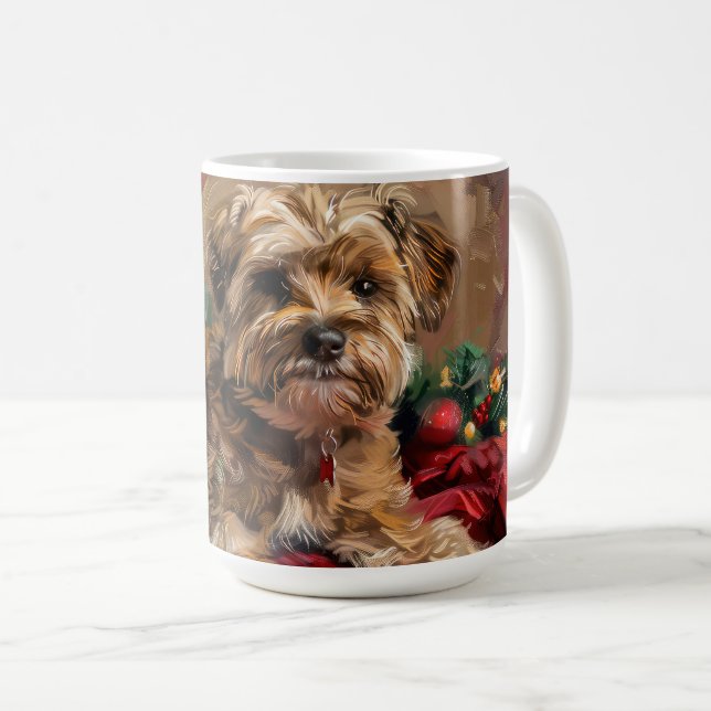 Mug Fête de Noël de Chien Yorkipoo (Devant droit)
