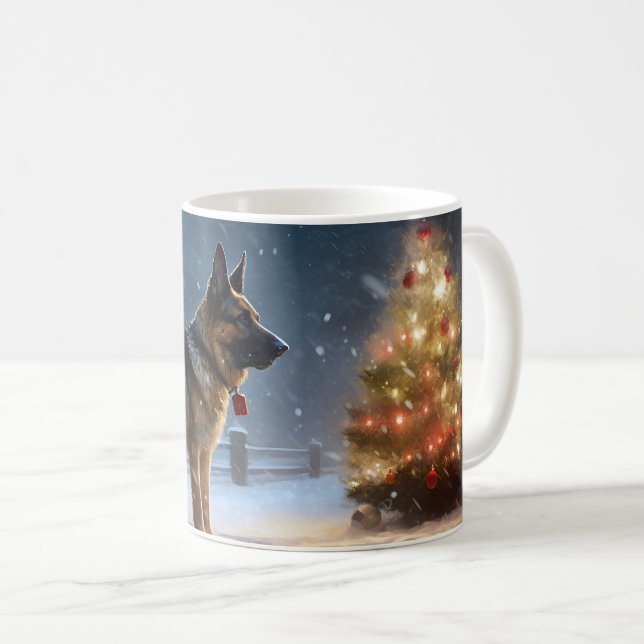 Mug Fête de Noël des bergers allemands (Devant droit)