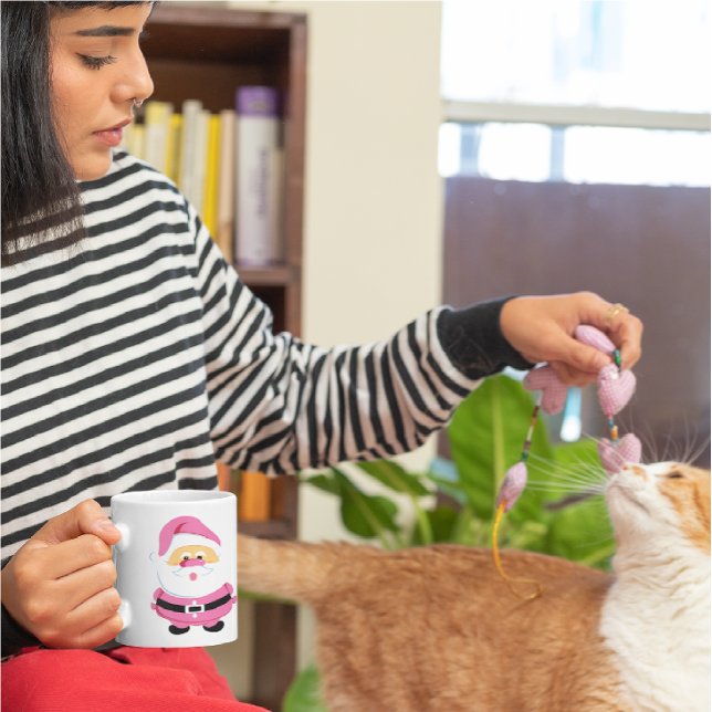 Mug Fête de Noël du Père Noël rose (Créateur téléchargé)