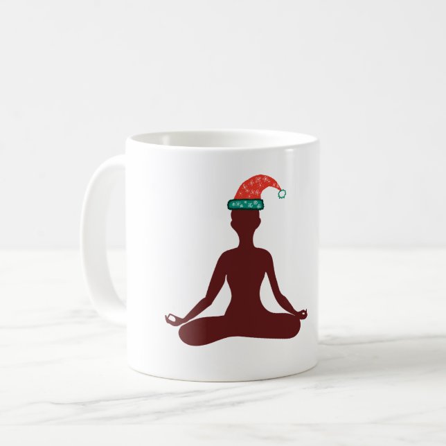 Mug Fête de Noël et Joyeux Yoga du Nouvel An (Devant gauche)
