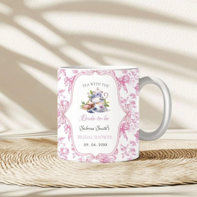 Mug Fête de thé aux fleurs sauvages roses pour la douc (Créateur téléchargé)