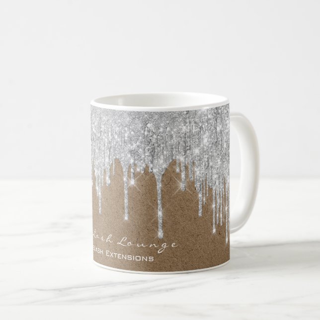 Mug Fête des mariées Sweet 16e. Lecteurs gris argent K (Devant droit)