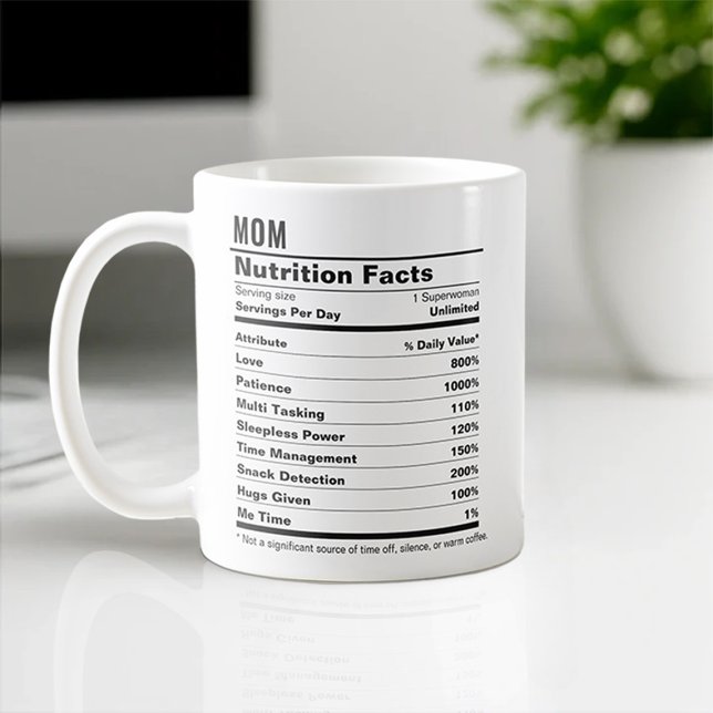 Mug Fête des mères amusantes Maman La valeur nutritive (Créateur téléchargé)