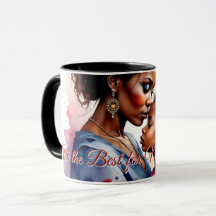 Mug Fête des mères Art d'amour aquarelle africaine