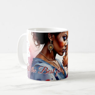 Mug Fête des mères Art d'amour aquarelle africaine