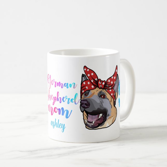 Mug Fête des mères berger allemand chien race Amoureux (Devant droit)