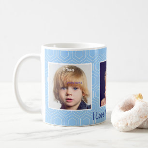 Mug Fête des mères, Bleu & Blanc, Photo personnelle