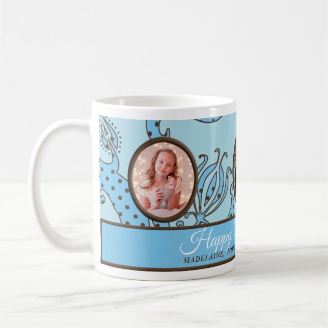 Mug Fête des mères Bleu et Brown 3 Photo (Gauche)