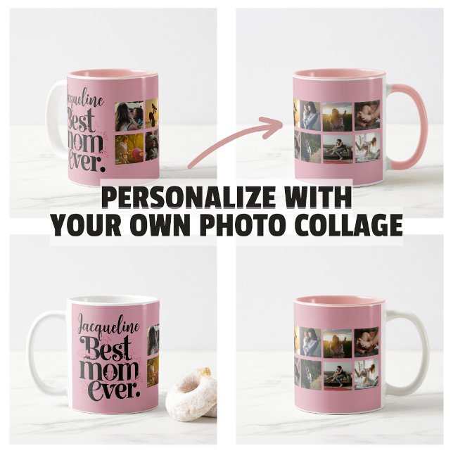 Mug Fête des mères Cadeaux photo Collage Meilleure mam (Mother's Day Gifts Photo Collage Best Mom Ever Mug)