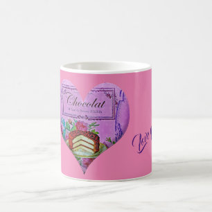 Mug Fête des mères coeur pourpre Chocolat