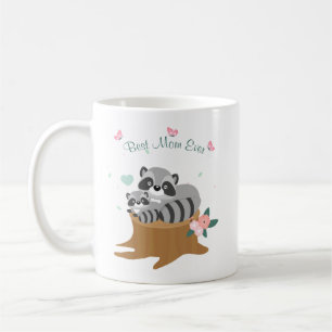 Mug Fête des mères de maman et bébé Raccoons