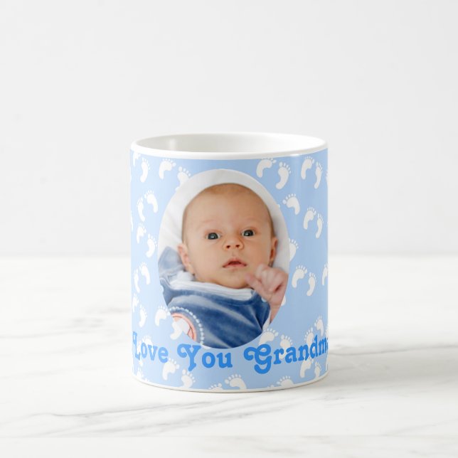 Mug Fête des mères "Je t'aime grand-mère" Bleu et blan (Centre)