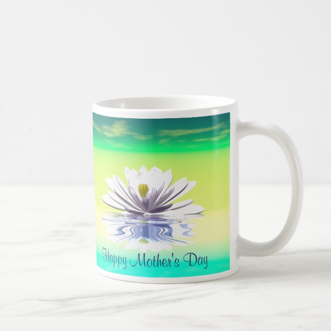 Mug Fête des mères Lys d'eau blanche (Droite)