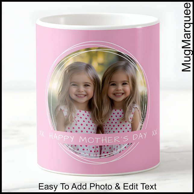 Mug Fête des mères, maman, jolie photo rose personnali (Créateur téléchargé)