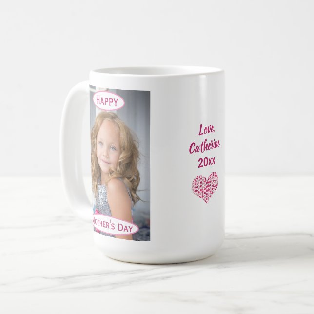 Mug Fête des mères Meilleure maman Enfants Nom de la p (Devant gauche)