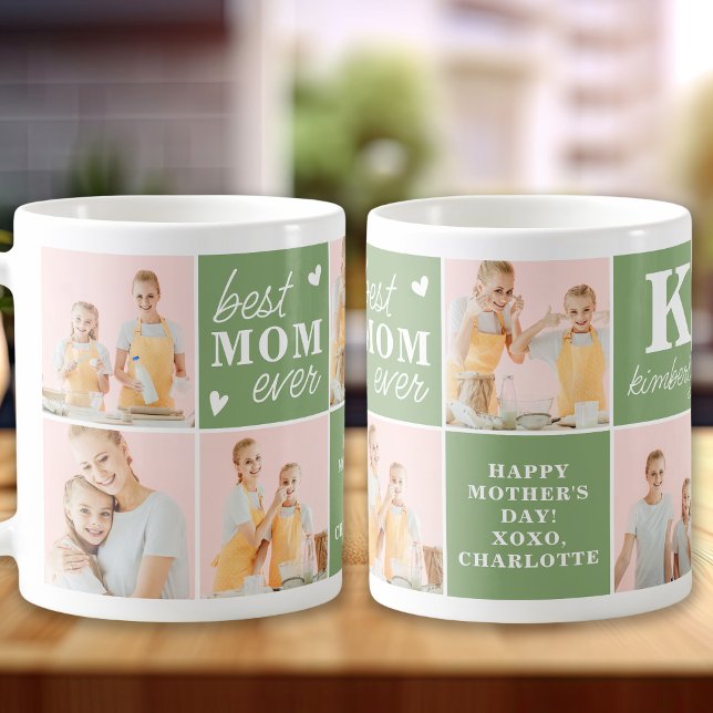 Mug Fête des Mères Meilleure MOM Ever Custom 7 Photo C (Créateur téléchargé)
