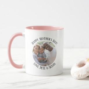 Mug Fête des Mères Pastel Rose & Blanc Photo de famill