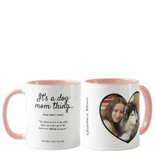 Mug Fête des mères photo de chien personnalisé 2 côtés
