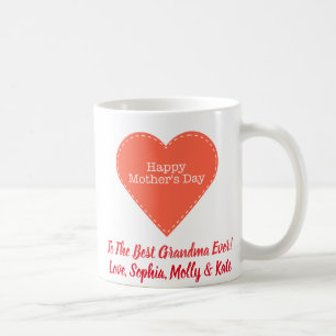 Mug Fête des Mères Photo Grand-mère Meilleur Coeur jam