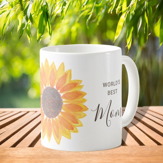 Mug Fête des Mères Sunflower Jaune Meilleure maman au  (Créateur téléchargé)