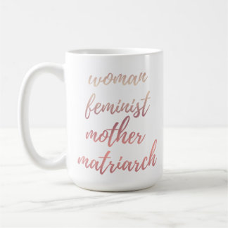 Mug Fête des Mères Typographie Féministe Or Rose