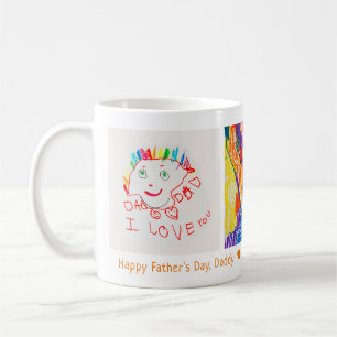 Mug Fête des pères 3 Photo personnalisée Art pour enfa