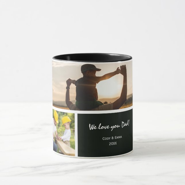 Mug Fête des pères 5 Garde-photos Texte personnalisé (Centre)