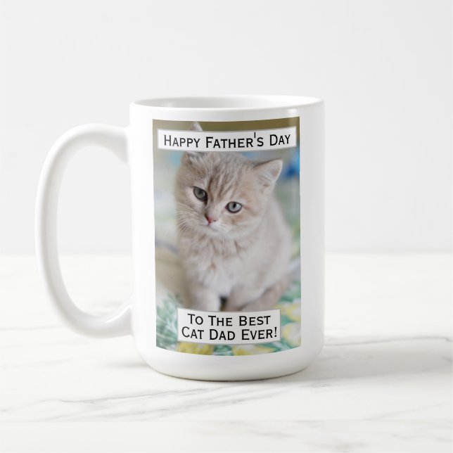 Mug Fête des pères Chat Papa Meilleur Meilleur Jamais  (Gauche)