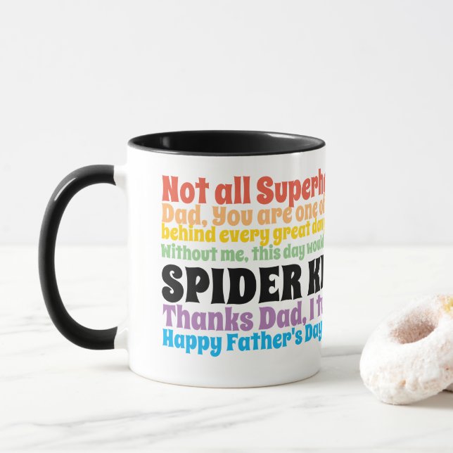 Mug Fête des pères Citations amusantes Voeux de fille (Avec donut)