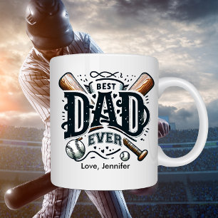 Mug Fête des pères de base-ball Best Papa personnalisé