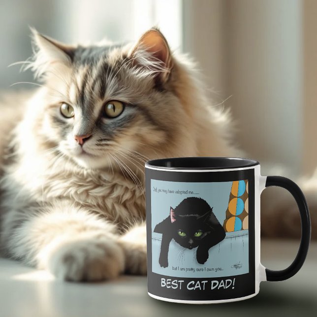 Mug Fête des pères de chat noir (Créateur téléchargé)
