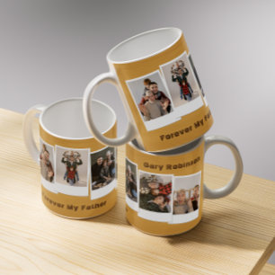 Mug Fête des pères de collage photo de photo de Rustic