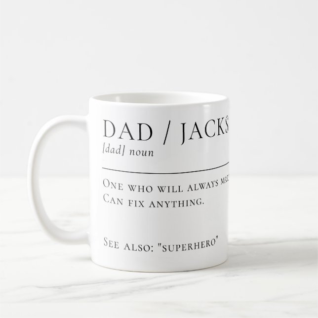 Mug Fête des pères de définition de dictionnaire papa  (Gauche)
