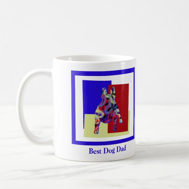Mug Fête des Pères de French Bulldog Cute Silhouette T (Gauche)