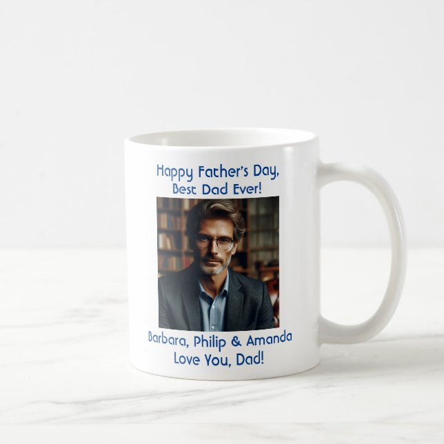 Mug Fête des pères de noms de photos personnalisés Elé (Droite)