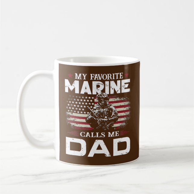 Mug Fête des pères Drapeau Ma Marine Préférée M'Appell (Gauche)