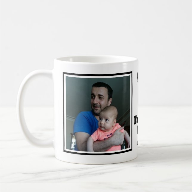 Mug Fête des pères heureuse de photo faite sur (Gauche)