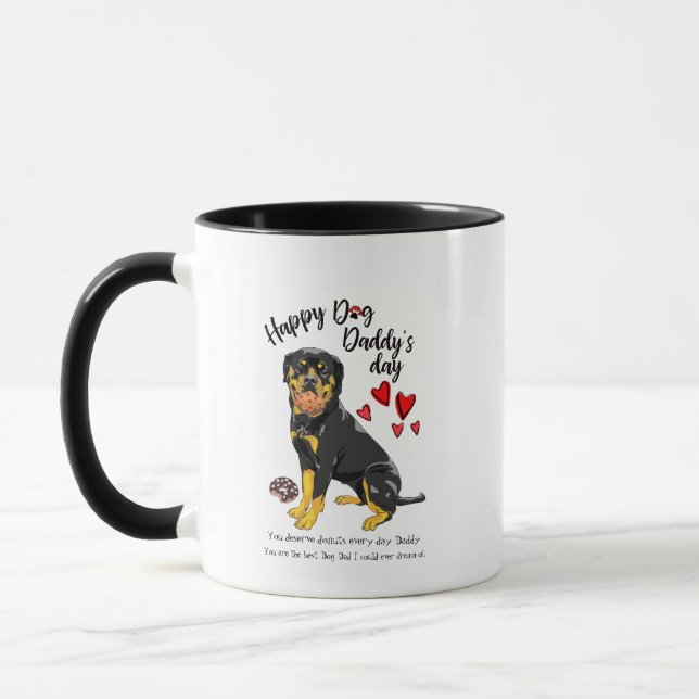 Mug Fête des pères heureuse de votre rottweiler (Gauche)