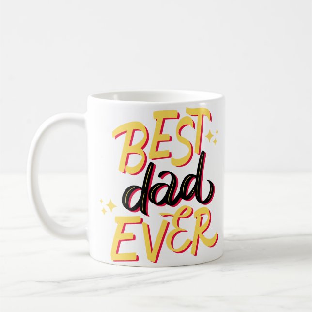 Mug fête des pères illustrée jaune "Meilleur papa jama (Gauche)