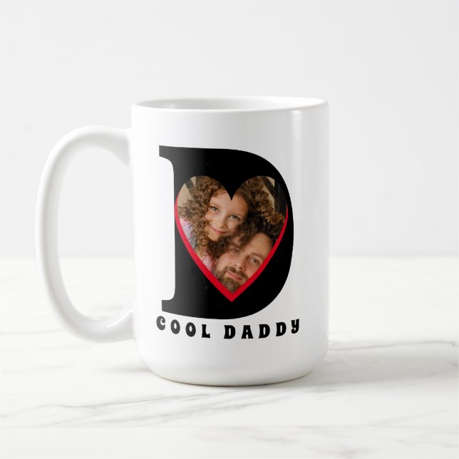 Mug Fête des pères Keepsaké Photo Papa Heart Collage (Gauche)