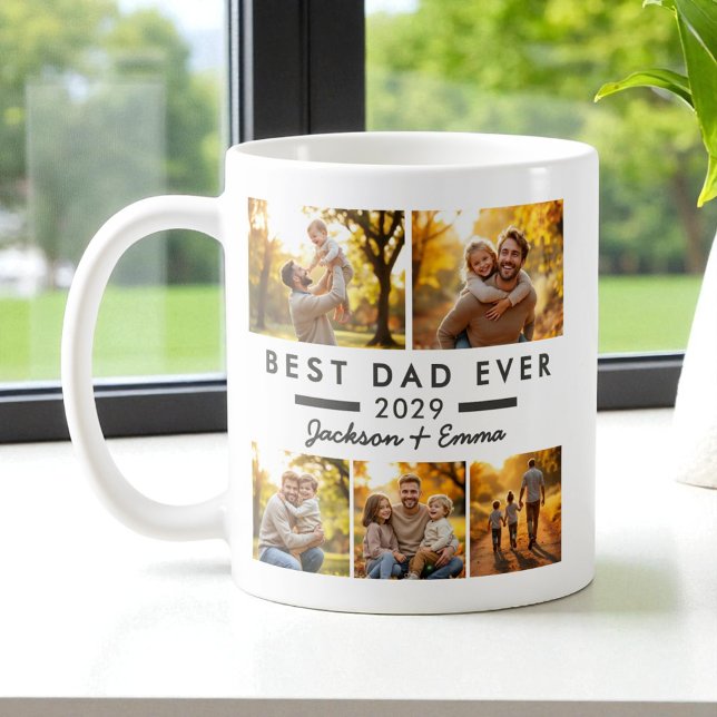 Mug Fête des pères Meilleur papa Ever 5 photo Collage (Créateur téléchargé)
