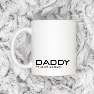 Mug Fête des pères papa moderne noms d'enfants