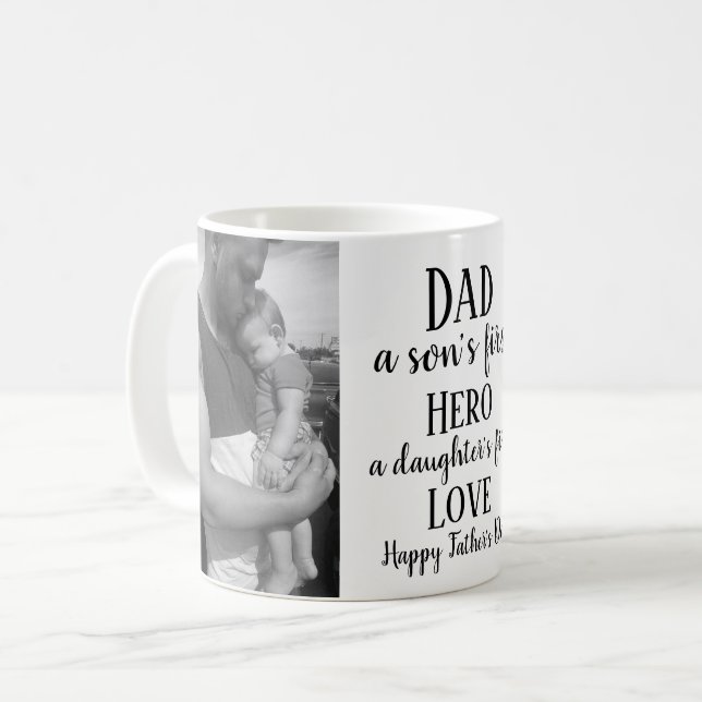 Mug Fête des pères Personnalisée 2 Devis Photo (Devant gauche)