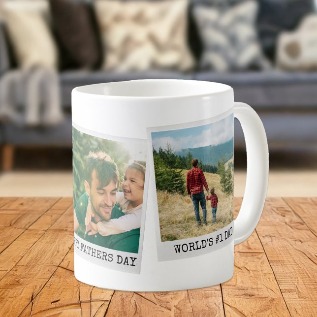 Mug Fête des pères Personnalisée 3 Photo Collage (Créateur téléchargé)